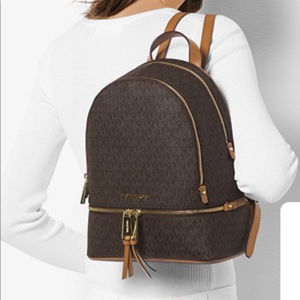 Michael Kors Brown Leather Backpack